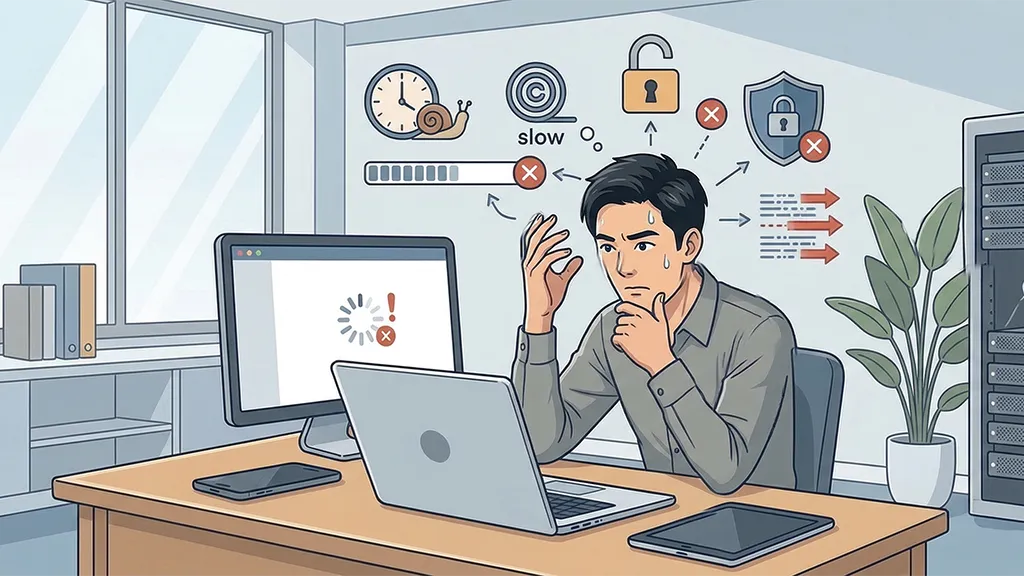 ネットワークの遅延やトラブルに悩む担当者